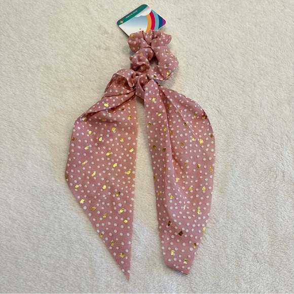 NWT Marta Scrunchie Bow Pink Sparkle Hair Tie - Picture 7 of 7